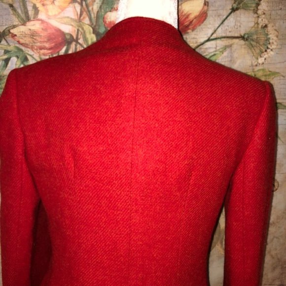 Sz 6 Evan Picone Vintage 100% Wool Red Jacket - Picture 10 of 13